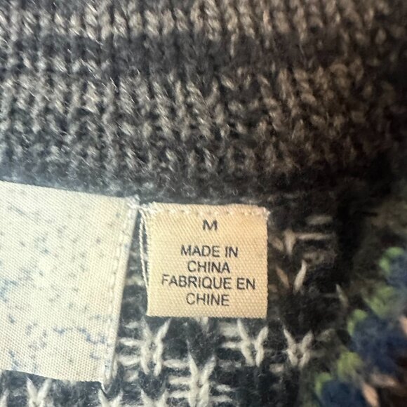 Rosie Neira Anthropologie  Cardigan Sweater M wool blend button up snowflakes - Picture 5 of 7